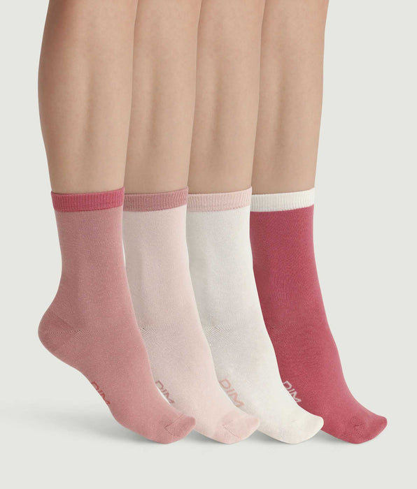 DIM Pacco da 4 paia di calze EcoDim Fashion rosa da donna.