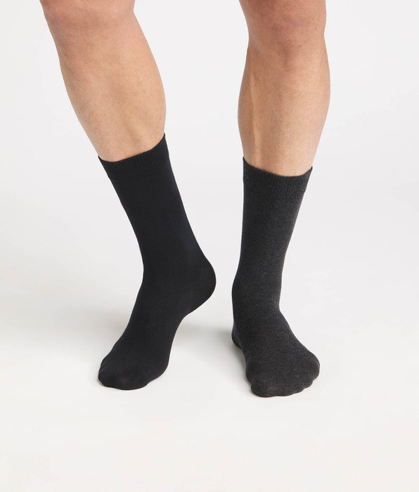 DIM Confezione da 2 calze da uomo in cotone grigio antracite Thermo