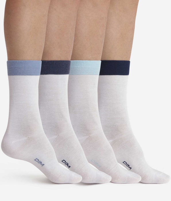 DIM Pacco da 4 paia di calze da uomo Bianco EcoDim Mode