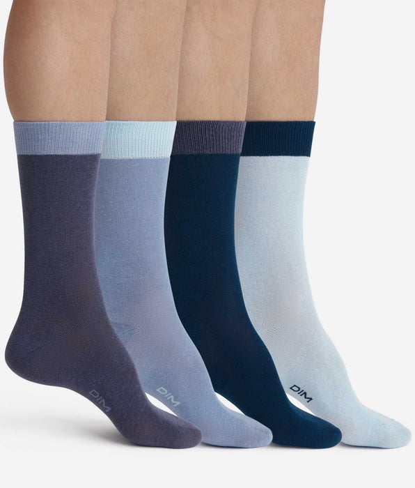 DIM Pacco da 4 paia di calze da uomo EcoDim Mode Blue.