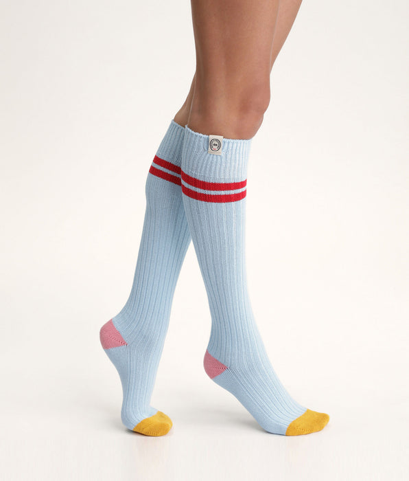 DIM Calze alte donna colorblock Blu Dim x Inès de La Fressange