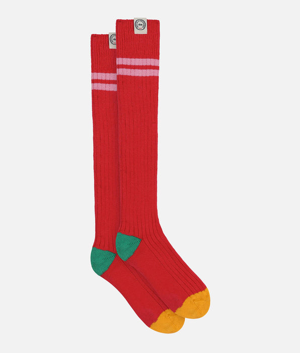 DIM Calze alte colorblock Donna Rosso DIM x Inès de La Fressange