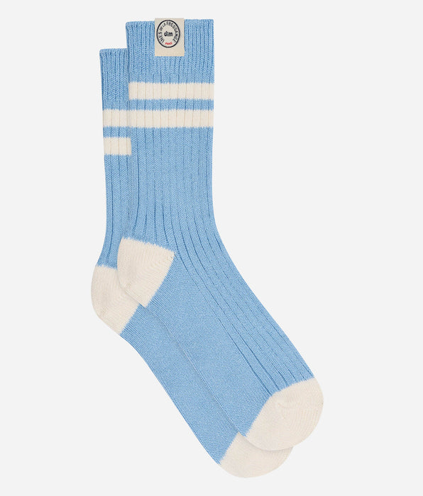 DIM Calzini a coste in cotone blu laguna DIM x Ines de la Fressange