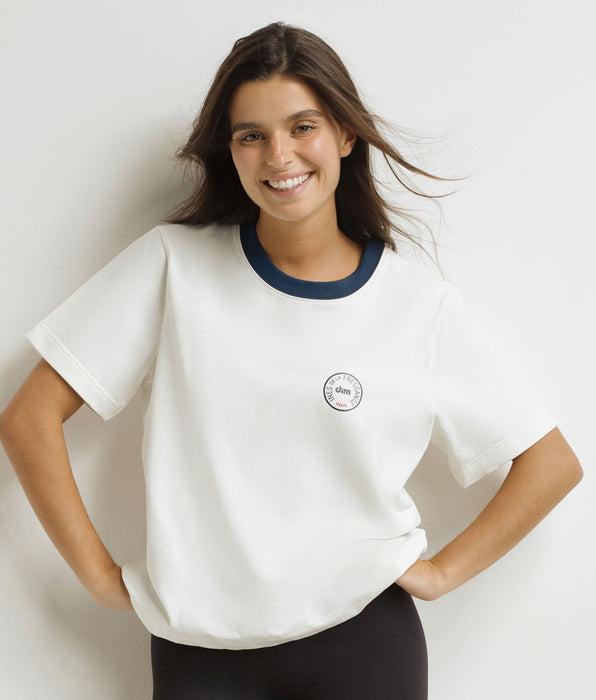 DIM T-shirt da donna Dim x Inès de La Fressange in madreperla blu