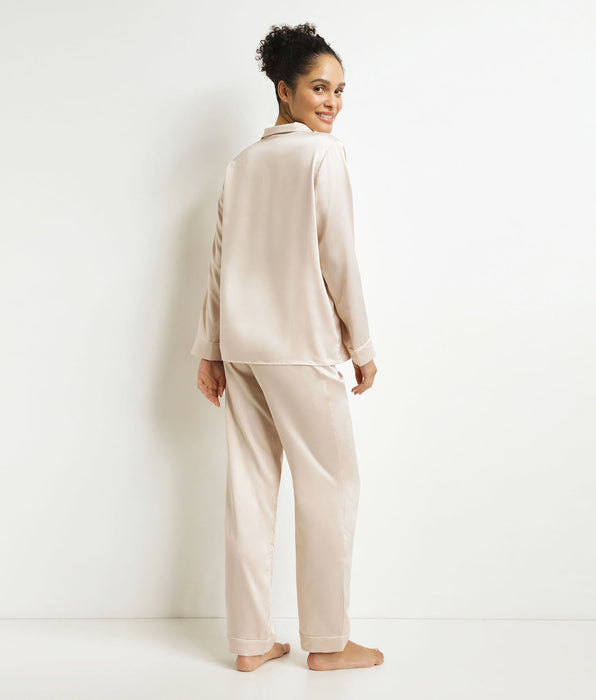 DIM Pigiama da donna con pantaloni del pigiama a righe grigio avorio di Don't Disturb.