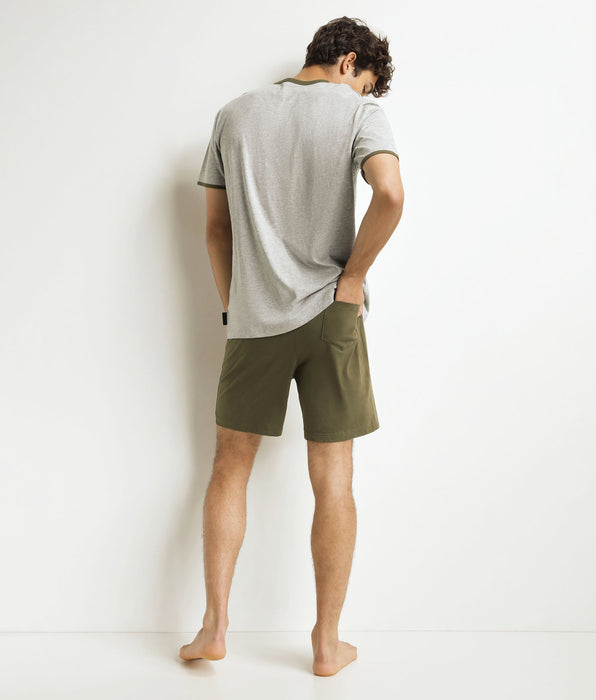 DIM Set pantaloncini pigiama Uomo Maglia Khaki Grigio Dim