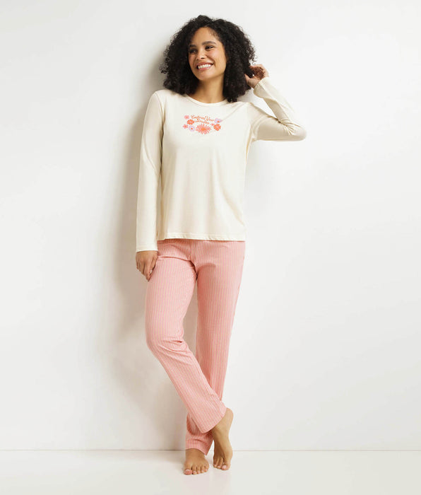 DIM Pacco da pantaloni del pigiama beige da donna Don't Disturb