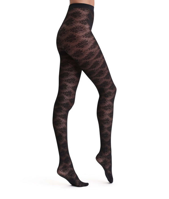 DIM Collant nero con bouquet floreale Dim Style