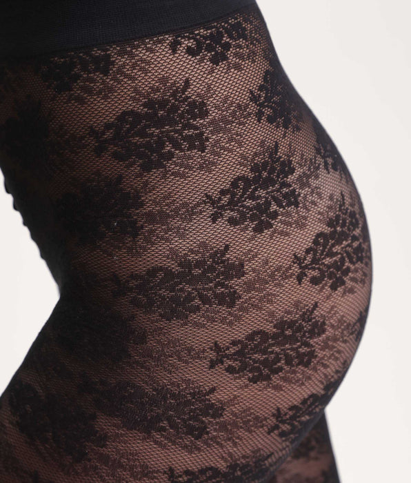 DIM Collant nero con bouquet floreale Dim Style