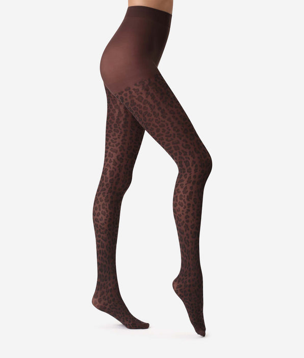 DIM Collant leopardati marroni Dim Style