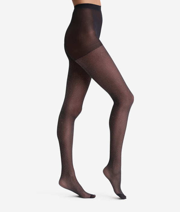 DIM Dim Style Collant nero lucido con glitter