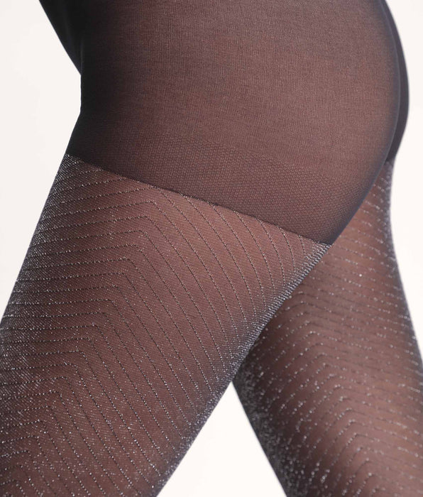 DIM Dim Style Collant nero lucido con glitter
