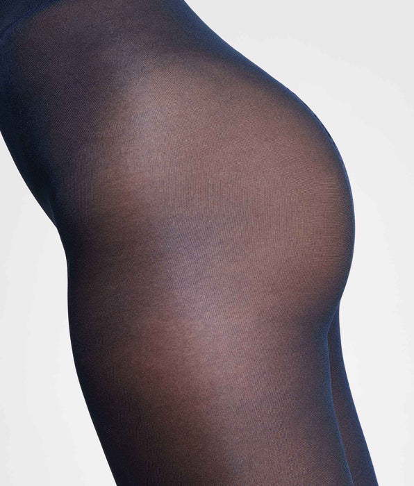 DIM Collant fantasia effetto metallizzato blu navy 46D Style