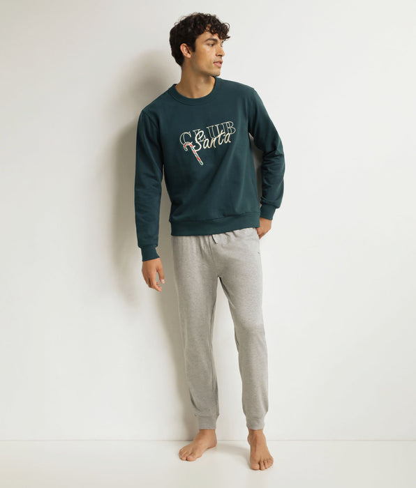 DIM Set pantaloni pigiama uomo Grigio Verde Dim