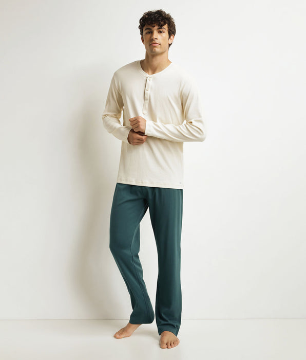 DIM Pantaloni del pigiama da uomo verde avorio Dim