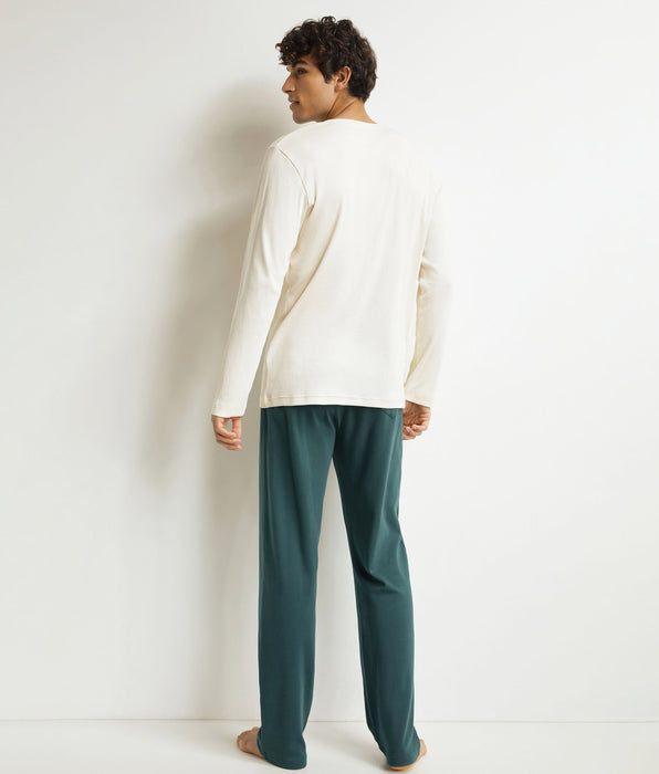 DIM Pantaloni del pigiama da uomo verde avorio Dim