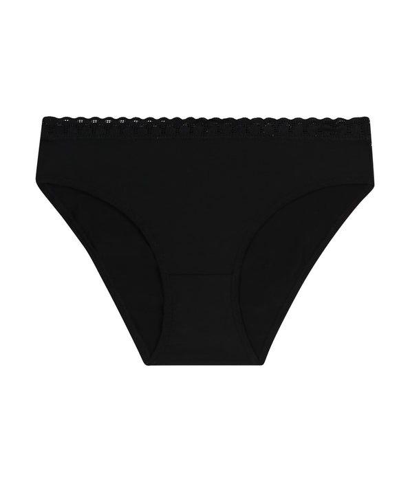 DIM Slip da bambina in microfibra e pizzo nero Daily