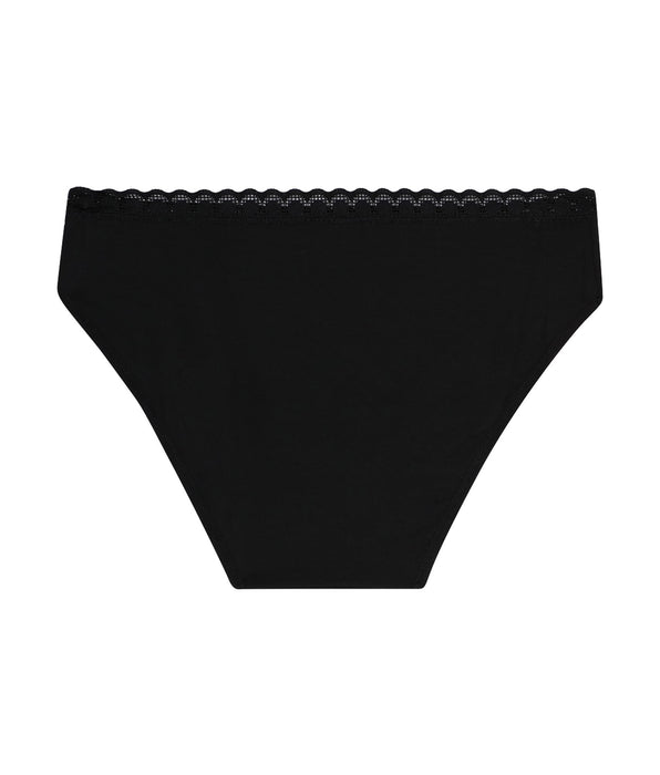 DIM Slip da bambina in microfibra e pizzo nero Daily