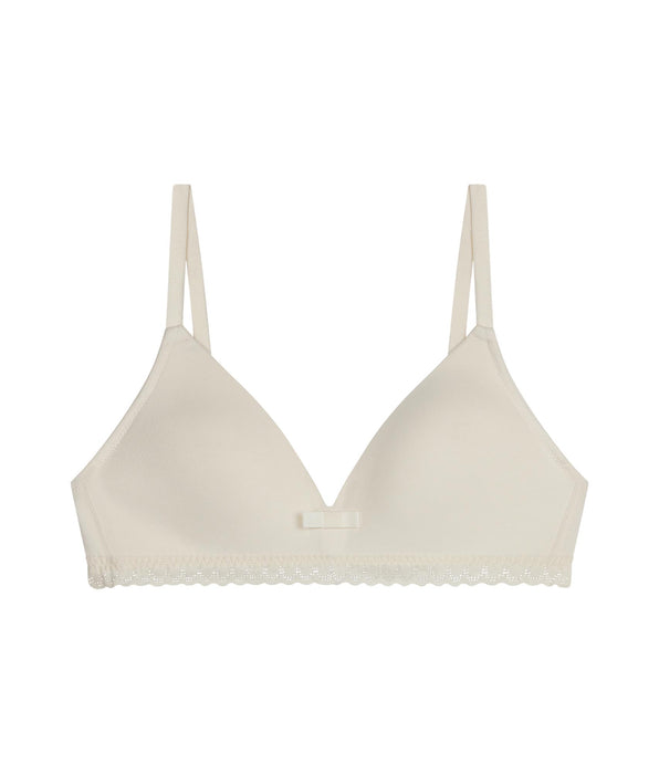 DIM Reggiseno senza ferretto per adolescenti in microfibra e pizzo avorio Daily