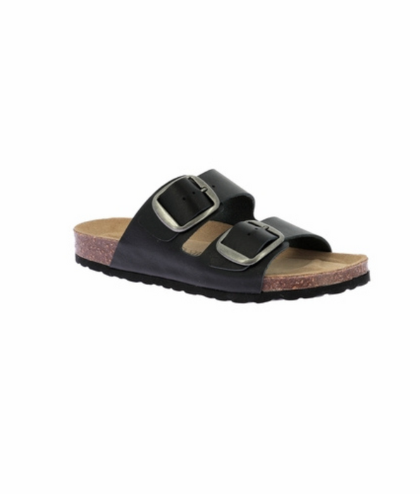 DIM Mules da donna nere in pelle e sughero