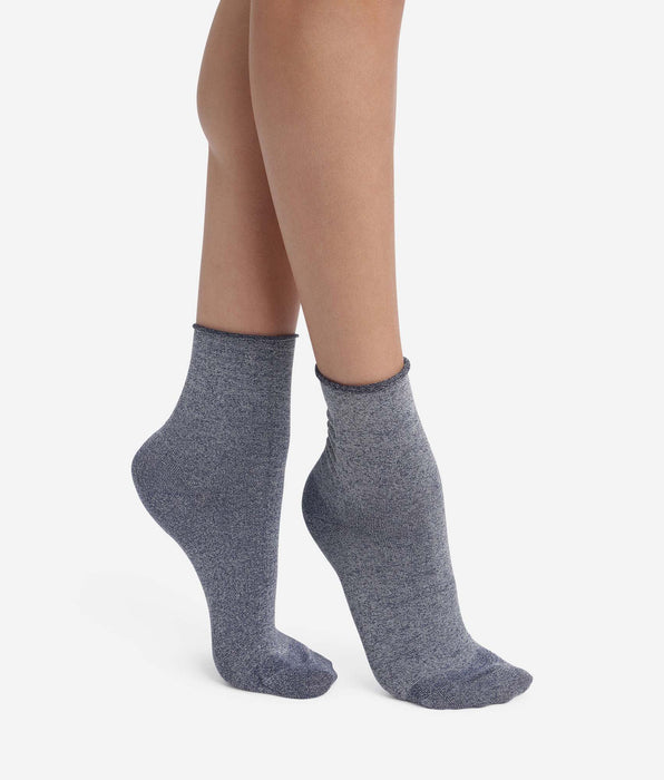 DIM Pacco da 2 paia di calzini da donna in lurex blu navy Dim Mode