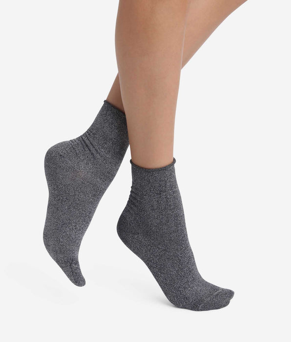 DIM Pacco da 2 paia di calzini da donna in lurex nero Dim Mode