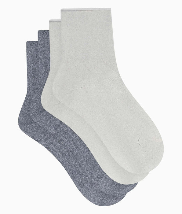 DIM Pacco da 2 paia di calzini da donna in lurex Grigio Dim Mode