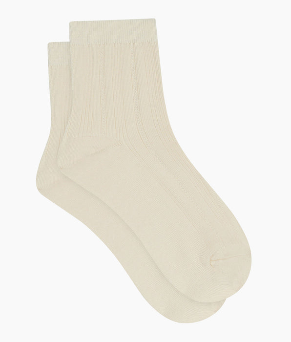DIM Calzini da donna in cotone a maglia rasata Ivoire La Mode di Dim