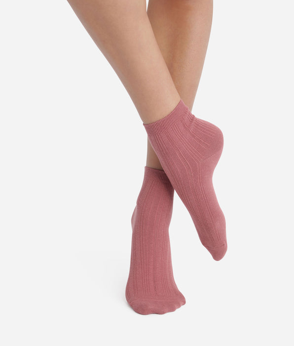 DIM Calzini da donna in cotone a maglia rasata Vieux Rose La Mode di Dim