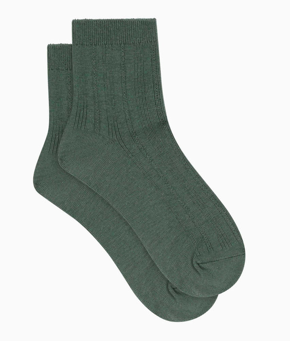 DIM Calzini da donna in cotone a coste Vert Iceberg La Mode di Dim