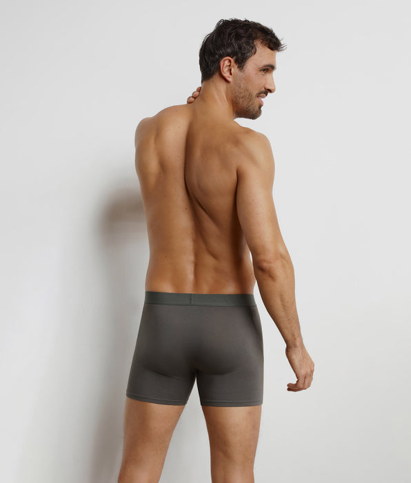 DIM Boxer lunghi da uomo in cotone grigio scuro Dim Trendy