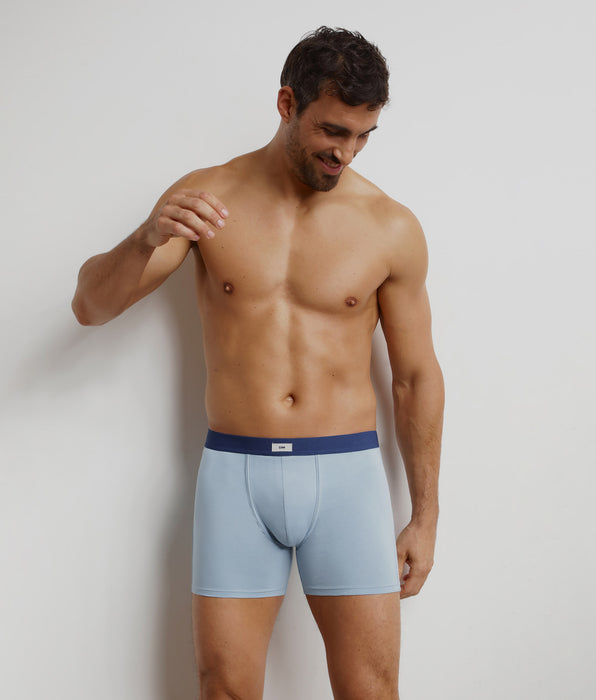 DIM Boxer lunghi da uomo in cotone Azzurro Dim Trendy