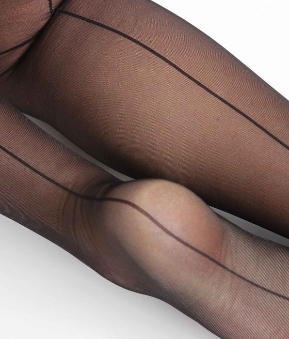 DIM Collant da donna in velo trasparente Nero Dim Style