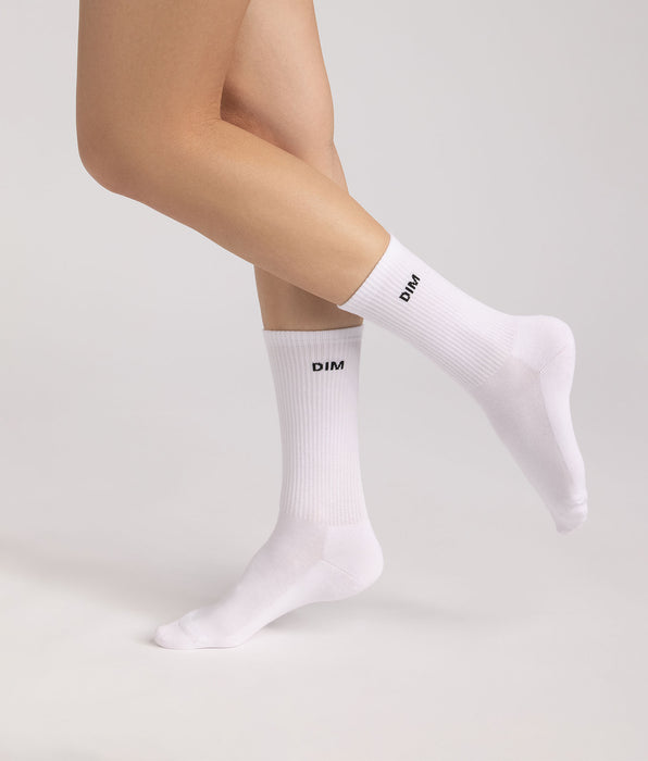 DIM Confezione da 3 calze sportive da donna bianche Original