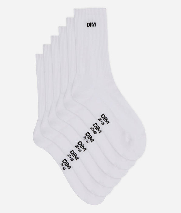 DIM Confezione da 3 calze sportive da donna bianche Original