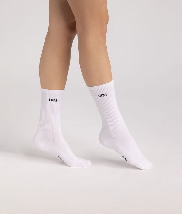 DIM Confezione da 3 calze sportive da donna nere, bianche e grigie Original