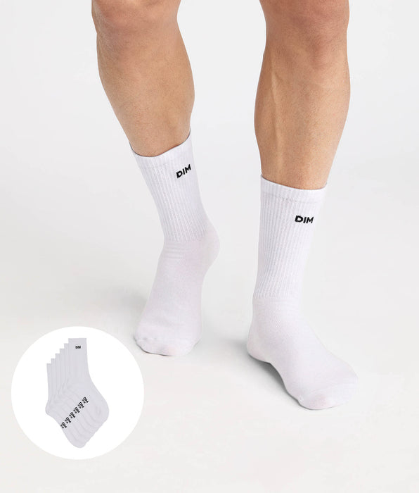 DIM Confezione da 3 calzini sport da uomo in cotone bianco Original