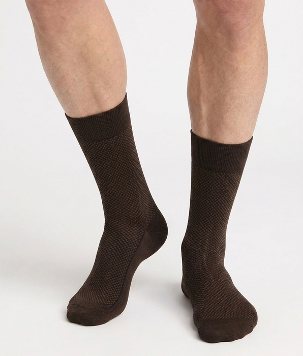 DIM Calzini uomo in cotone marrone legno La Mode