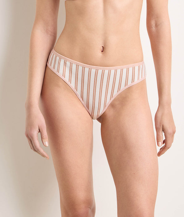 DIM Tanga stampato crema rosa Dim x Ines de la Fressange