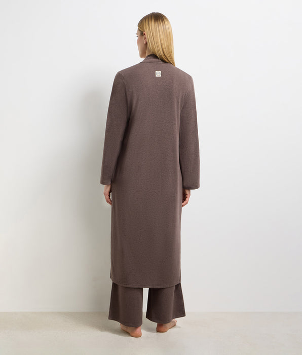 DIM Cardigan lungo in jersey fine marrone scuro DIM x Ines de la Fressange