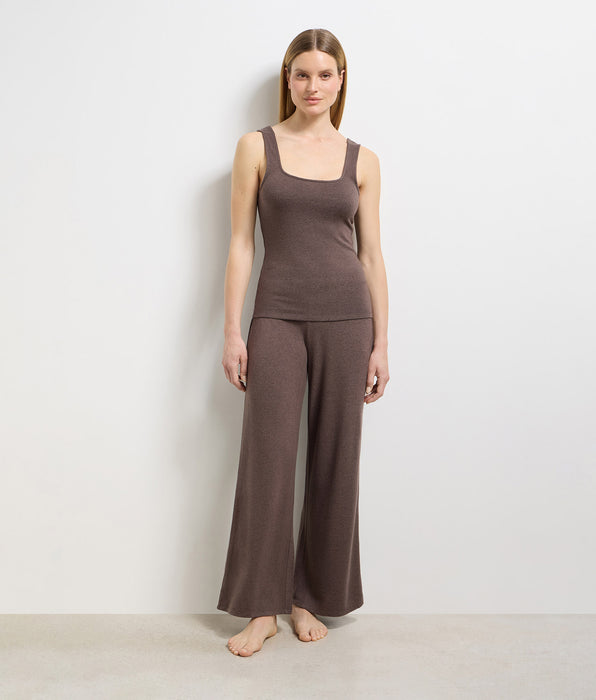 DIM Completo pigiama in jersey fine marrone intenso DIM x Ines de la Fressange