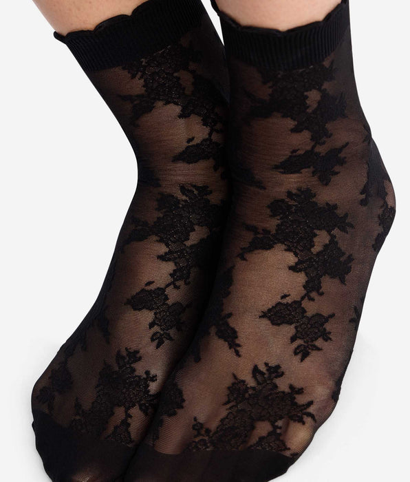 DIM Calzini alla caviglia neri DIM La Dentelle Florale