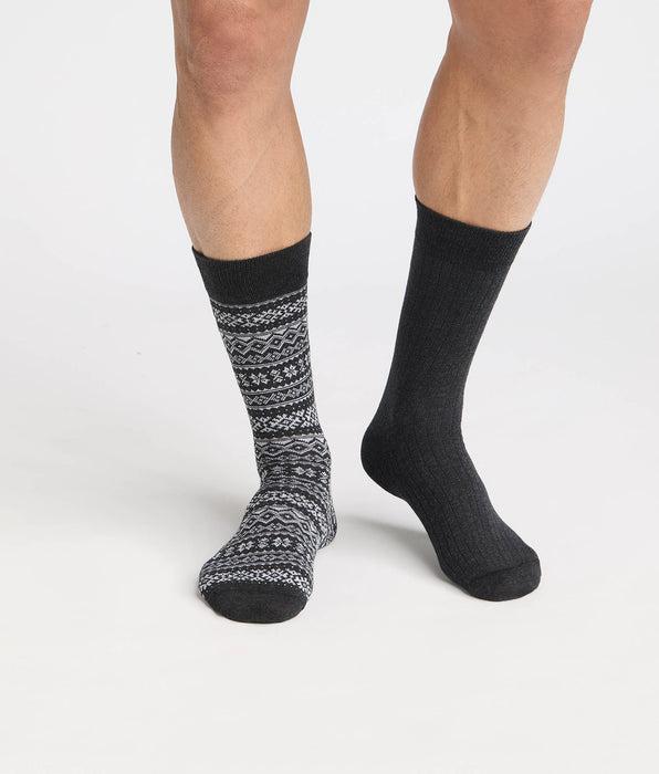 DIM Confezione da 2 calze uomo antracite Coton Fancy
