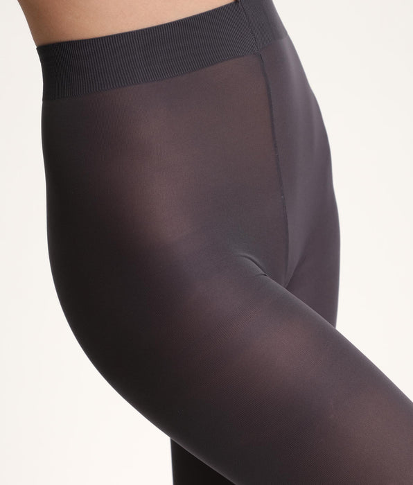 DIM Collant coprente in velluto grigio antracite stile 50D