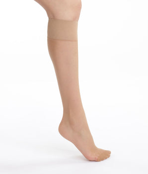 Pack of 2 pairs of Mes Essentiels 15 sheer knee highs in amber