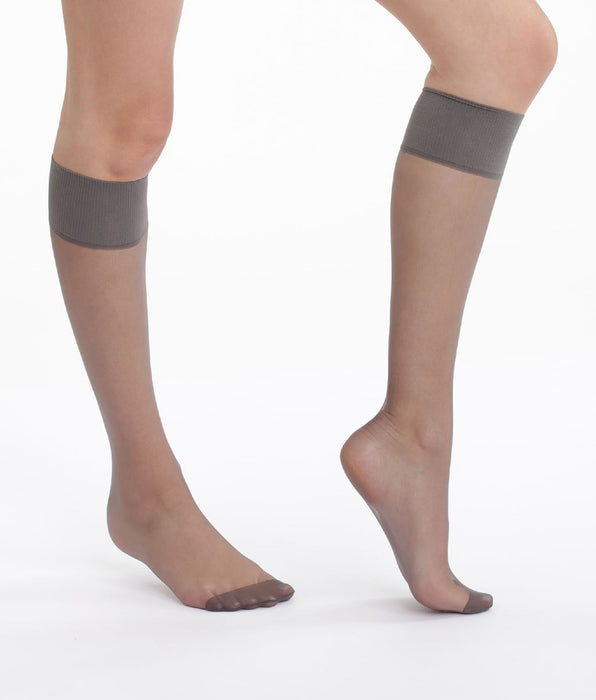 DIM Mes Essentiels 15D Pacco da 2 gambaletti in voile color pepe