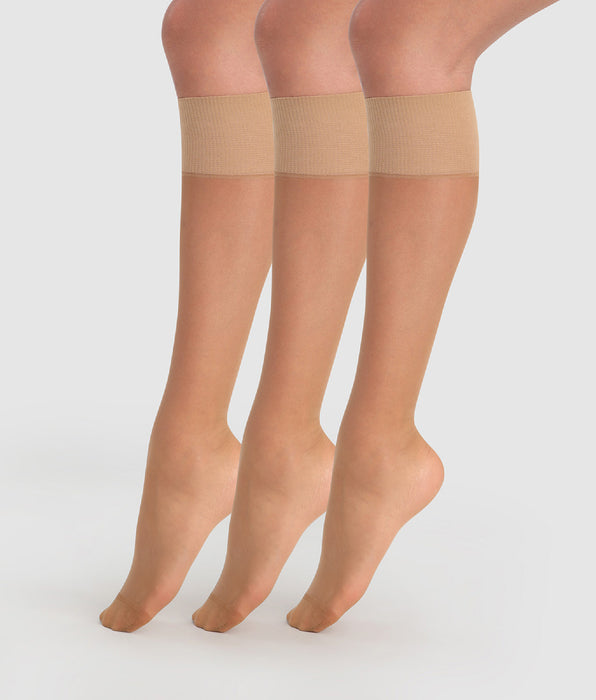 DIM Pacco da 3 Gambaletti trasparenti 
canelle Beauty Resist 20D