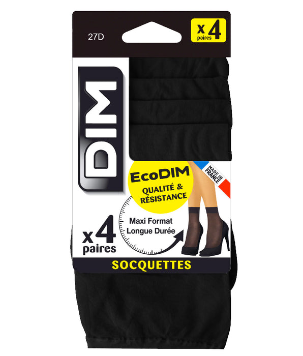 DIM Pacco da 4 calzini neri coprenti EcoDIM 30D