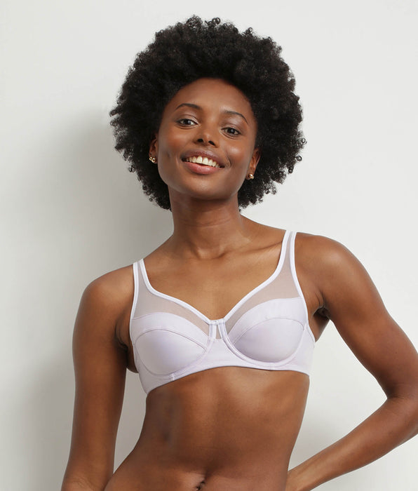 DIM Reggiseno con ferretto in microfibra e tulle Grigio Viola Dim Generous