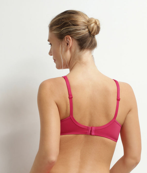 DIM Reggiseno a coppa intera in microfibra e tulle Framboise Generous